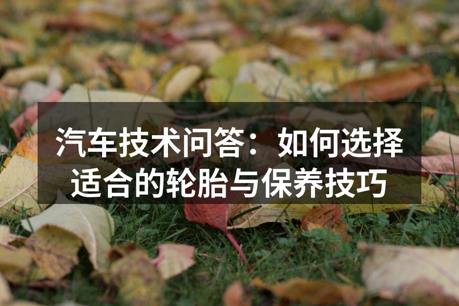 合适的轮胎提高驾驶安全