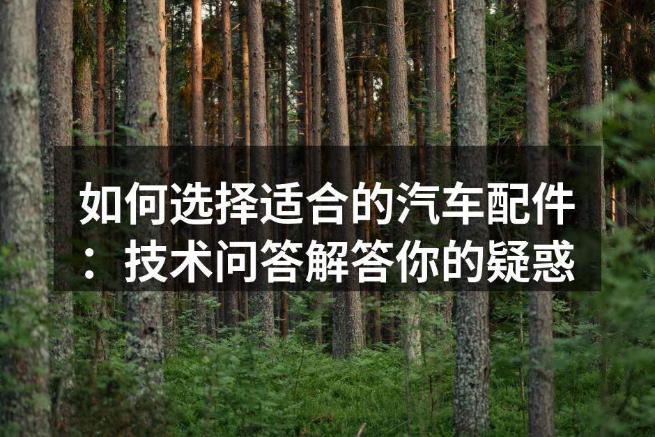 高质量汽车配件,确保行驶安全